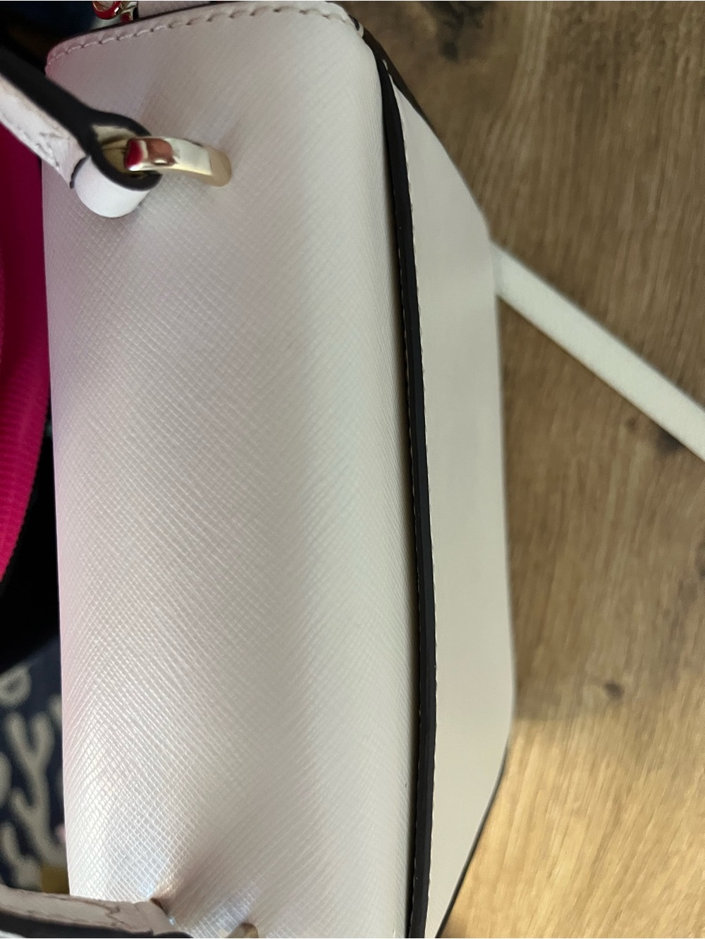Kate Spade Staci Square Saffiano Leather Top Handle Crossbody Bag White - Picture 14 of 14